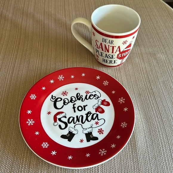 Scm Home Other - Christmas Cookies For Santa and Dear Santa Please Stop Here Mug and Plate Set